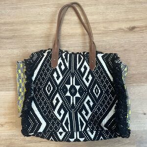 Anthropologie Bag with Leather Straps